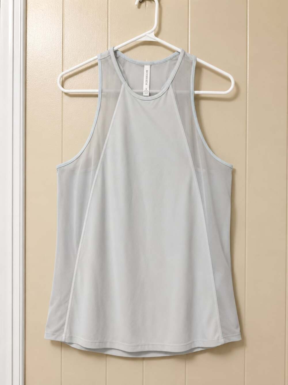 Athleta Ultimate Hybrid Tank Top Grey Mesh Back Athletic Shirt Size S
